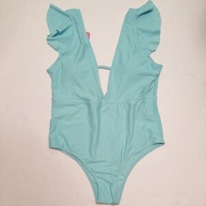 Patpat Ruffle Sleeve One Piece Swimsuit NEW XL